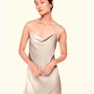 Arizia Babaton Satin Slip dress in Denude